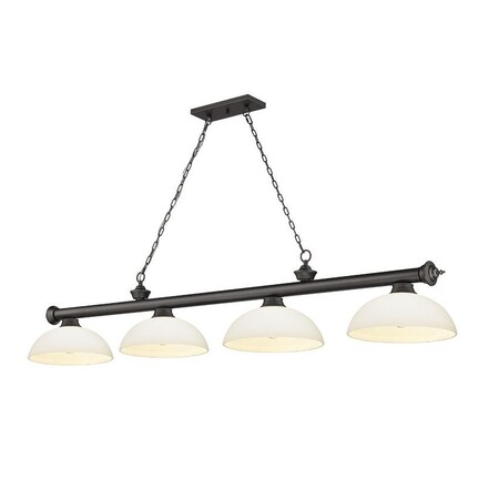 Z-Lite Cordon 4 Light Billiard, Bronze & Matte Opal 2306-4BRZ-DMO14